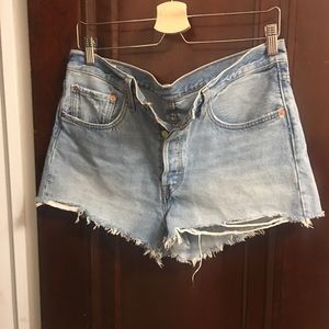 Levi’s 501 high rise denim shorts